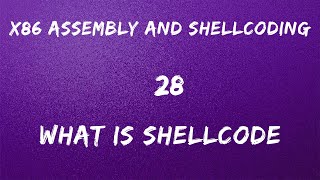 x86 Assembly and Shellcoding - 28 What is Shellcoding ?