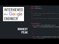 Java interview with a Google engineer: Highest peak