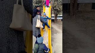 Ishu-vishu sliding in park#cute #twins #brothers #1millionviews #newyear #shorts #video...