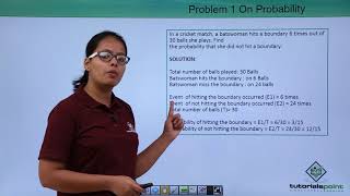 Class 9th - Problem-1 on Probability | Probability | Tutorials Point