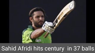 shahid afridi fastest century in 37balls#sahid afridi sixes against jayasurya#sahid afridi  sixess#