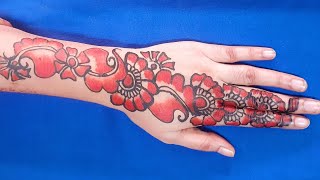 Most Easy Black And Red Mehandi Design For Beginners|| Very Pretty Shaded Mehandi Design 2020