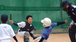 保栄茂少年野球　豊見城少年野球さん　トリプルプレー