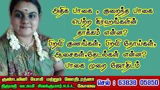 அதிக/ குறைந்த  பாகை பெற்ற கிரஹங்களின் தாக்கம்..  பிறவி குணங்கள்,  நோய்கள்,  ஆசைகள்,  தேடல்கள் என்ன?