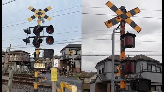 【踏切】京成本線　全方位警報灯になった踏切 (Railroad crossing in Japan)