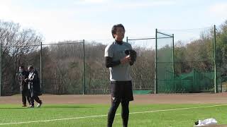 田中正義 キャッチボール 創価大学野球部OB自主トレ