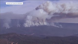 Families evacuating their homes due to the Horton Fire