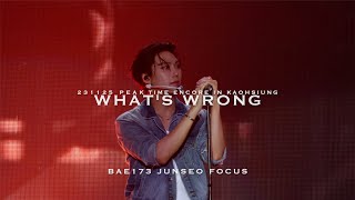 [ 4K ] 231125 PEAK TIME encore in kaohsiung what's wrong 怎麼了 BAE173 JUNSEO FOCUS FANCAM