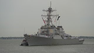 USS Mitscher returns home to Norfolk after unexpected surge deployment in January