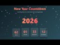 Animated New Year Countdown Using HTML, CSS and JavaScript with Source Code