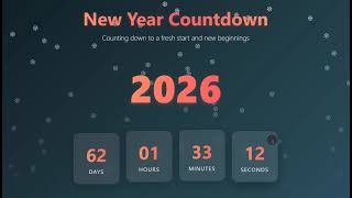 Animated New Year Countdown Using HTML, CSS and JavaScript with Source Code