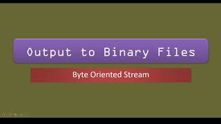 Output to Binary File | File Handling in Java | ISC Class 11