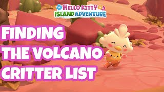 Quest: Find the Volcano critter list - Hello Kitty Island Adventure