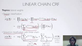 Neural networks [3.2] : Conditional random fields - linear chain CRF