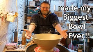 Making my Biggest Pottery Bowl Ever !!