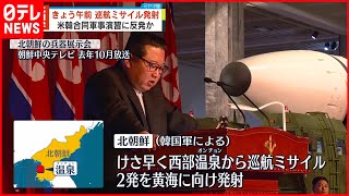 【北朝鮮】巡航ミサイル2発発射  米韓合同軍事演習に反発か