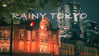 【雨夜景】東京・銀座　滲む街灯りと路面の反射が街に一層の彩りを添える