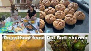 Dinner Me Banaya Rajasthani Feast Dal Bati Churma | Fun Family Night with Friends |!