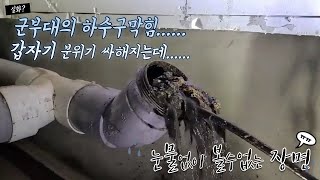 군부대 하수구 막힘 장병들이 못 씻고 있어요... 시원하게 해결!