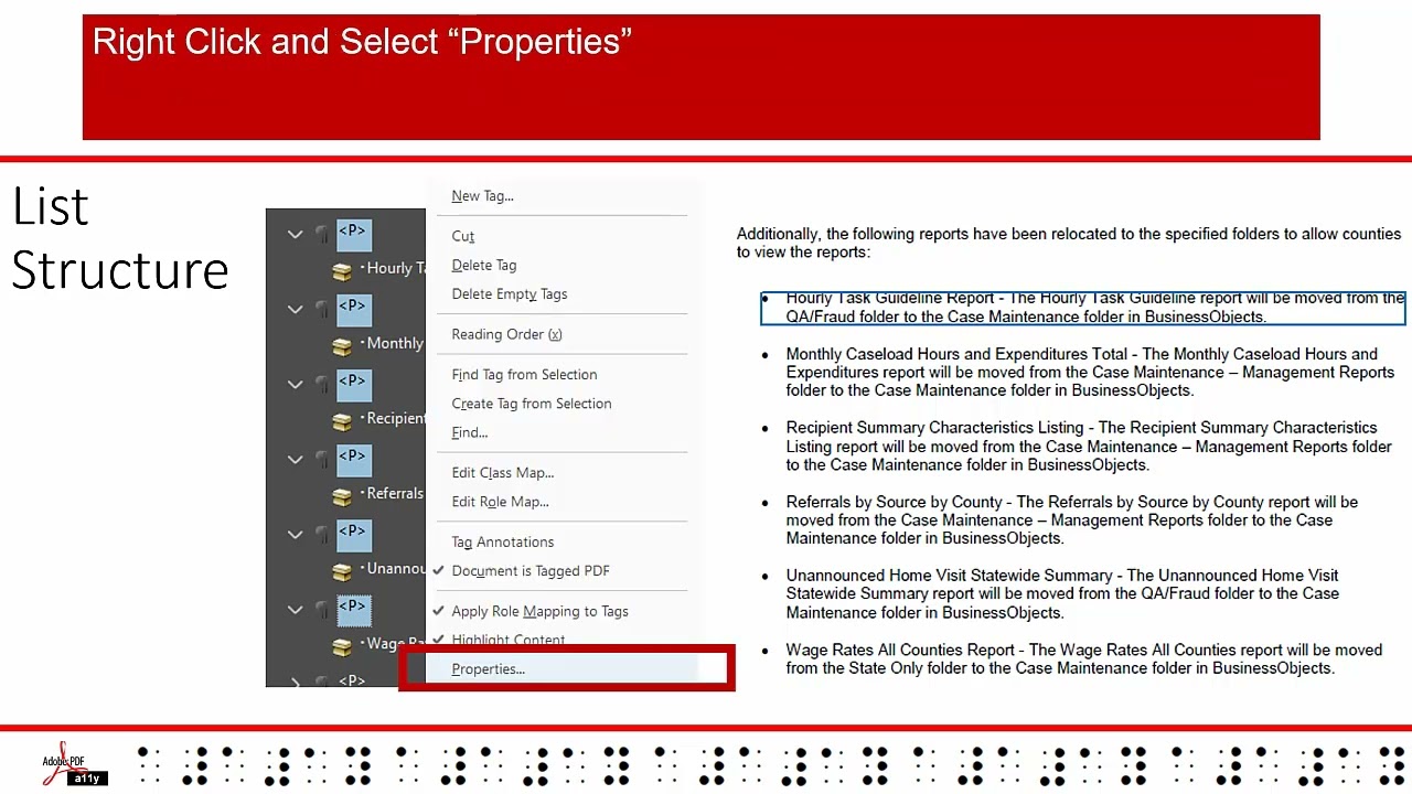 Creating Accessible PDF Documents: Chapter Eight: Lists - YouTube