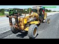 Komatsu Motor Grader Plowing Gravel In Action | Grader Operating Techniques Spreading Gravel Highway