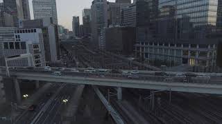 [4Kタイムラプス]　京王プレッソイン大手町から東京駅タイムラプス(1)　夕景～日暮れまで 45分を90秒で