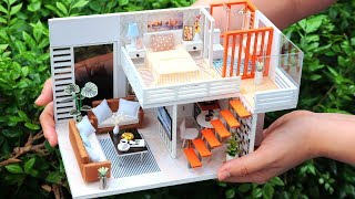 DIY Miniature Dollhouse Kit || Simple & Elegance  - Duplex Apartment - Relaxing Satisfying Video