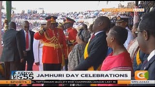 President Kenyatta's surprise salute to First Lady Margaret, Raila Odinga