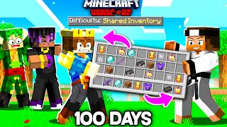 100 Days But We Share ONE INVENTORY In Minecraft 😰