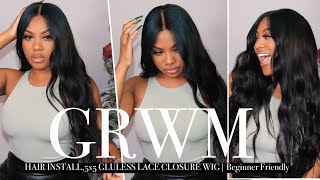 No Frontal Needed! Beginner Friendly Undetectable Lace closure wig | Easiest Install! Beauty forever