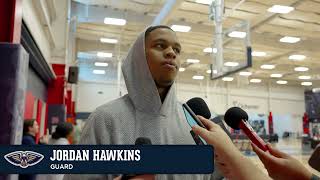 Jordan Hawkins on his back injury, team's play | Pelicans Practice 11/18/2024