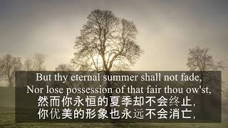 Sonnet 18 by Shakespeare 莎士比亚 十四行诗 第18首