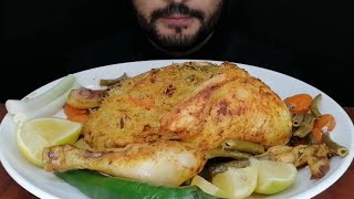 دجاجة معمرة بالشعيرية الصينية |موكبانغ|ASMR eating Chicken stuffed with Chinese vermicelli