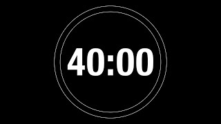 40 Minute Timer - 2400 Second Timer Countdown with progress ring (4K)