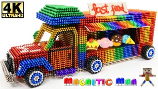 DIY - How To Make Fast Food Truck from Magnetic Balls (ASMR Satisfying) | Magnetic Man 4K