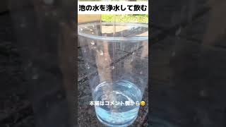 池の水を浄水して飲んでみた😊#実験 #浄水器 #汚れ #shorts