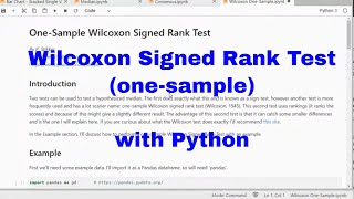 Python - One-Sample Wilcoxon Signed Rank Test