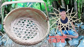 Handmade basket weaving, Aesthetic and Functional丨Traditional Craft丨Bamboo Woodworking Art