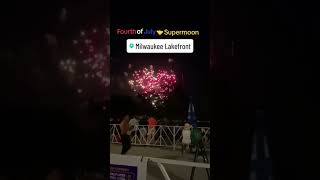 Supermoon and fireworks seen in Milwaukee #shorts