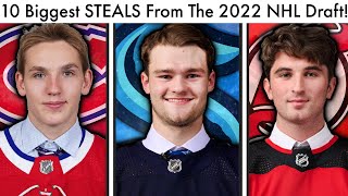 10 Biggest STEALS From The 2022 NHL Draft! (Top NHL Prospects/Shane Wright Kraken Rumors/Rankings)