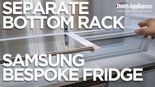 How To Separate Bottom Hideaway Rack | Samsung Bespoke 4-Door 30 Cu. Ft. French Door Refrigerator