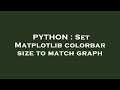 PYTHON : Set Matplotlib colorbar size to match graph