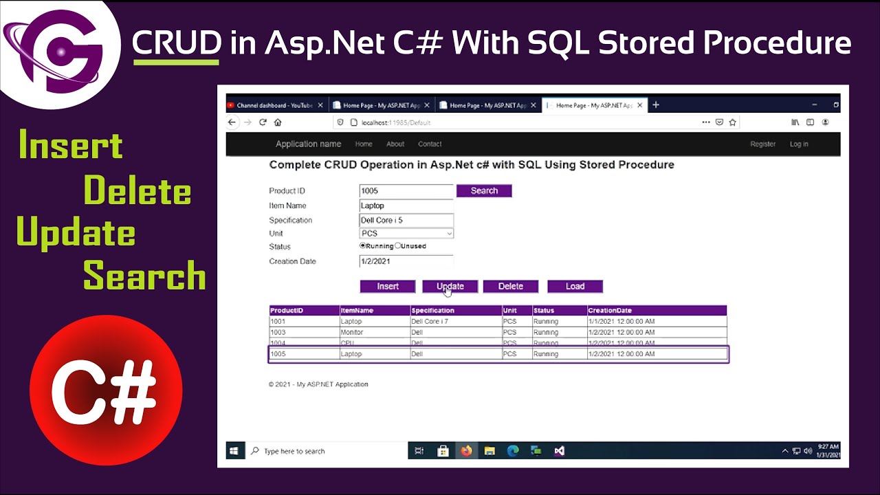 Complete Crud Operation In Asp Net C With Sql Using Stored Procedure