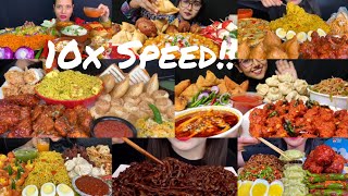 ASMR:Street Food Eating 😋 Compilation.  10x Speed Eating.. @eaters