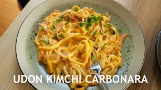 LEBIH SUKA KAYA GINI! RESEP UDON KIMCHI CARBONARA