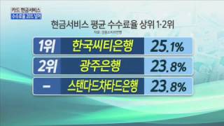 울며 겨자먹기로 받은 현금서비스 수수료율 20% 훌쩍 / YTN