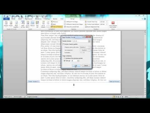 Page Numbers Starting at a Specific Page in Word 2010 Page Numbers Starting at a Specific Page in Word 2010