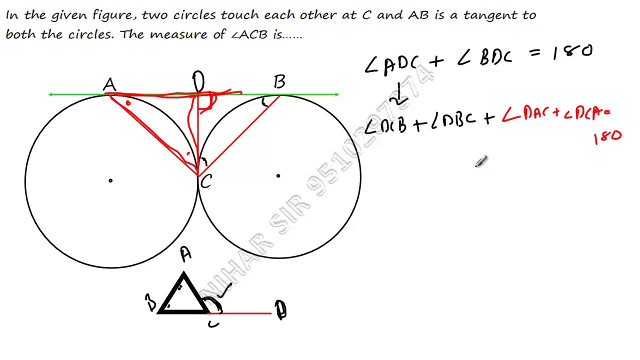 In The Given Figure, Two Circles Touch Each Other At C And AB Is A ...