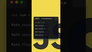 Beginner JS Tutorial Round Numbers Math.round #shorts #javascript