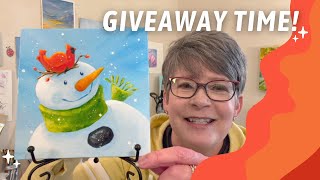 Original Painting GIVEAWAY! FREE Winter Snowman! By: Annie Troe